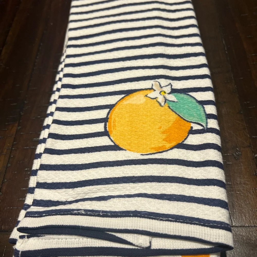 Kate Spade New York Stripe Navy Blue & White Kitchen Towels Set of 3